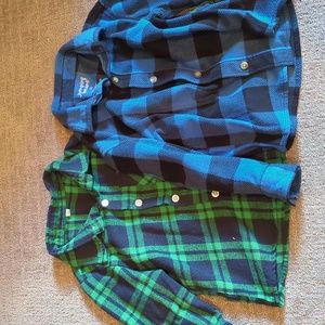 Bundle of 2 3T long sleeve flannel print shirts